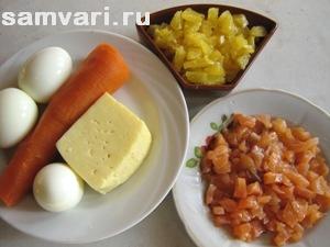 салат с апельсином и семгой