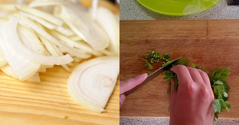 жареная курица на сковороде с чесноком