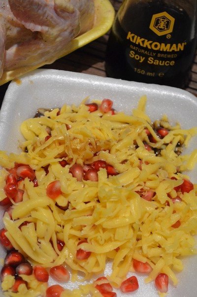 курица, фаршированная гранатом