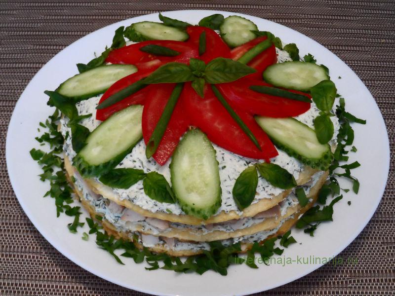 Рецепт приготовления белкового торта с куриной грудкой