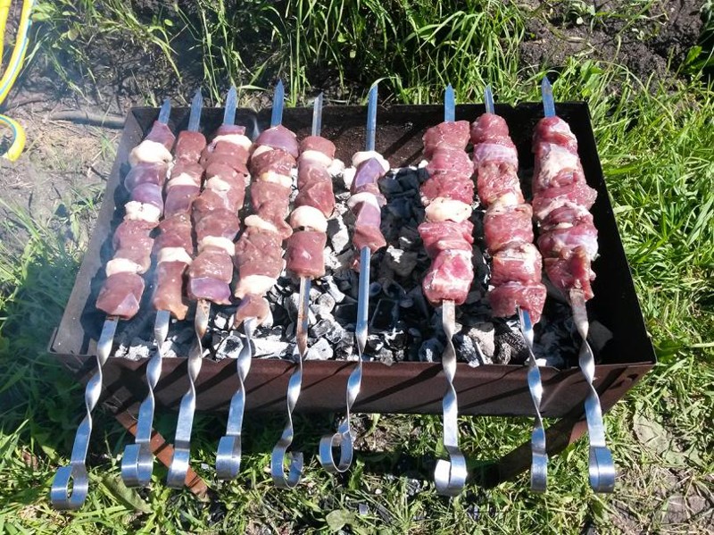 Шашлык из печени с курдюком Шашлык из печени с курдюком еда, своими руками, шашлык