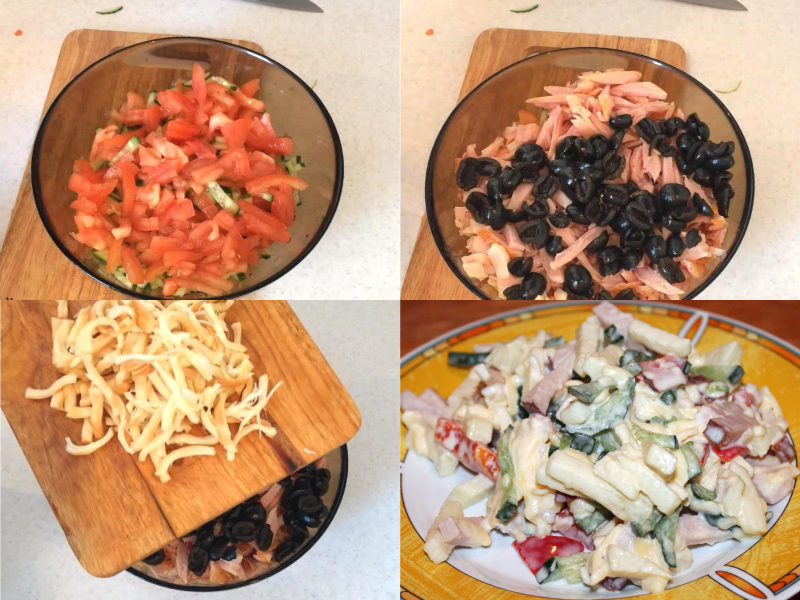 быстрый салат с копченой куриной грудкой