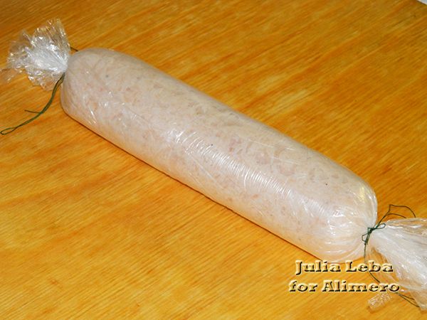Нежная домашняя колбаса из куриного филе
