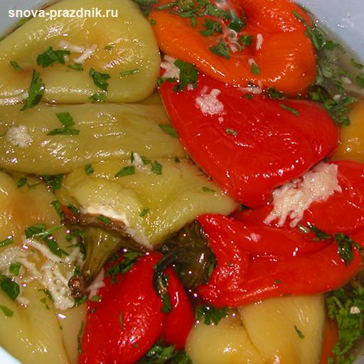 маринованные перцы с чесноком и зеленью